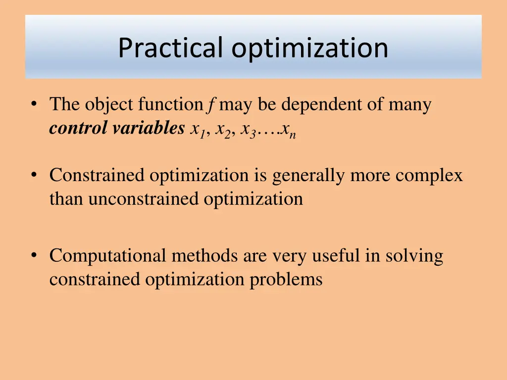 practical optimization