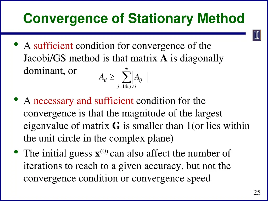 convergence of stationary method