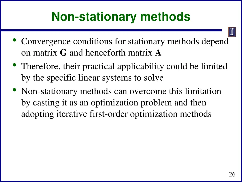 non stationary methods