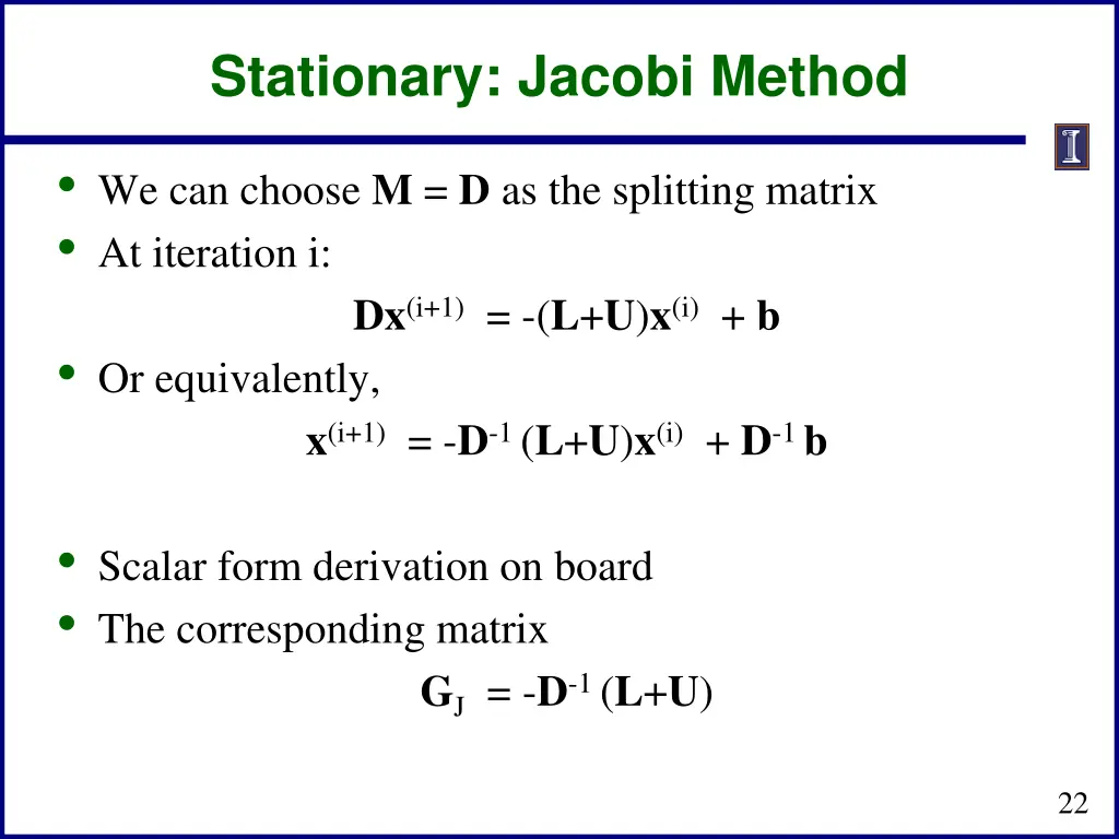 stationary jacobi method