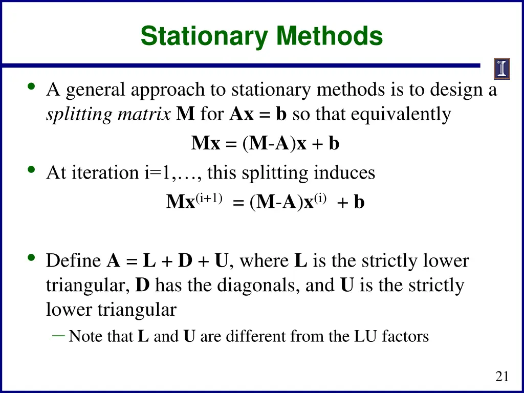 stationary methods