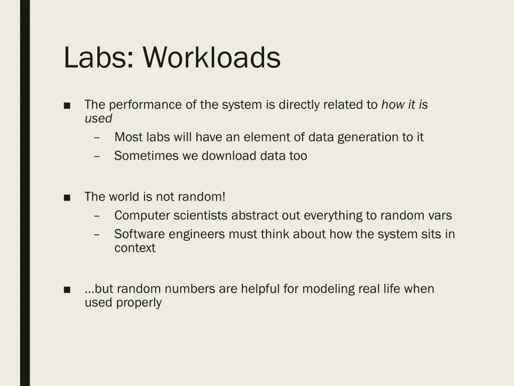 labs workloads