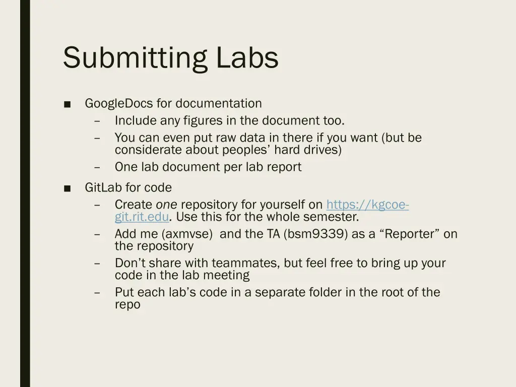 submitting labs