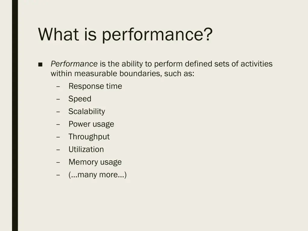what is performance