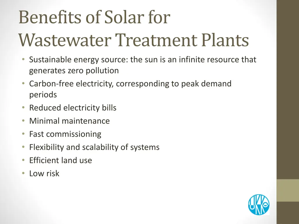 benefits of solar for wastewater treatment plants