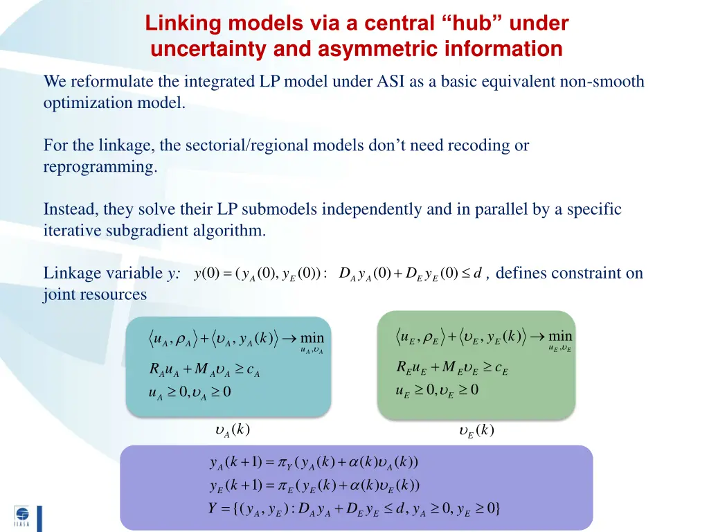 linking models via a central hub under 1