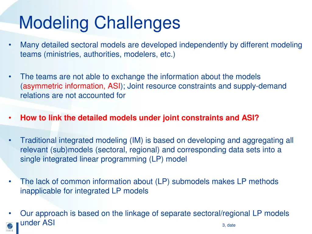modeling challenges