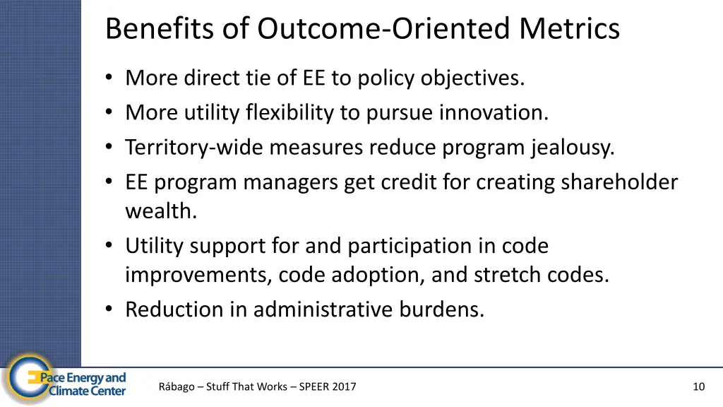 benefits of outcome oriented metrics