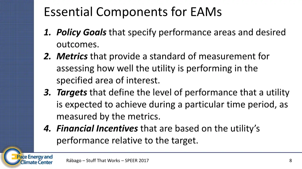 essential components for eams