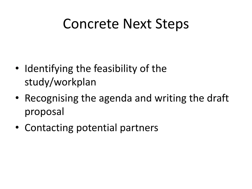 concrete next steps