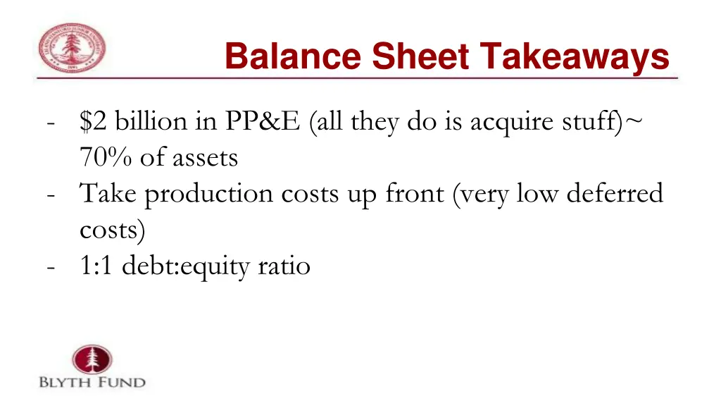 balance sheet takeaways