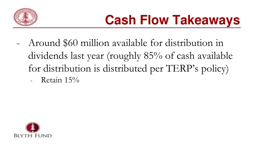 cash flow takeaways