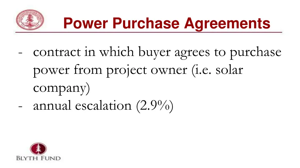 power purchase agreements