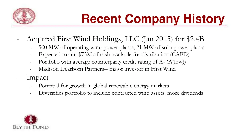 recent company history