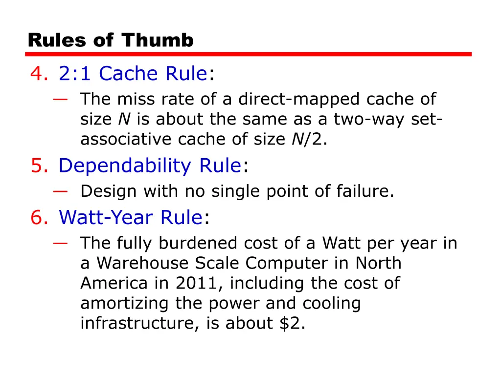rules of thumb 4 2 1 cache rule the miss rate
