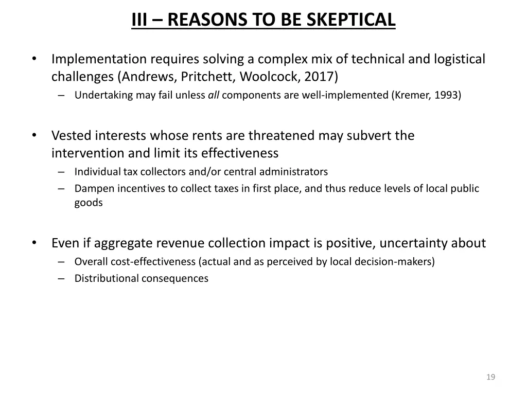 iii reasons to be skeptical