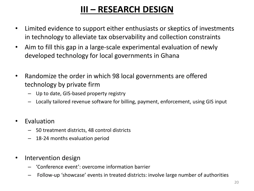 iii research design