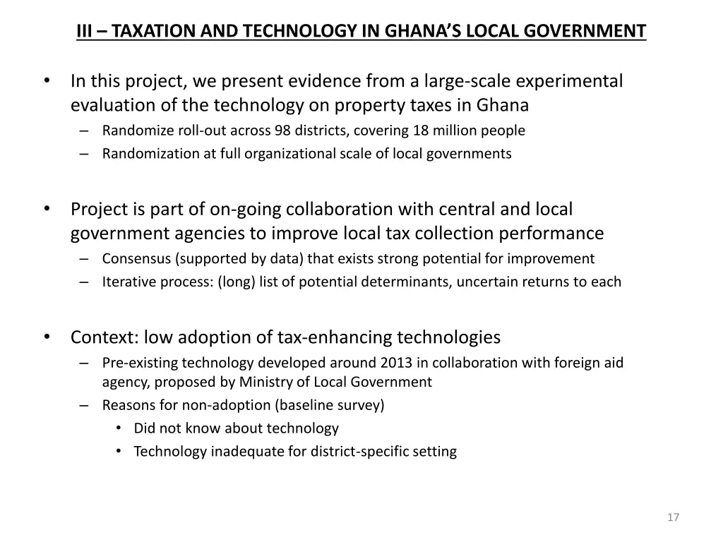iii taxation and technology in ghana s local
