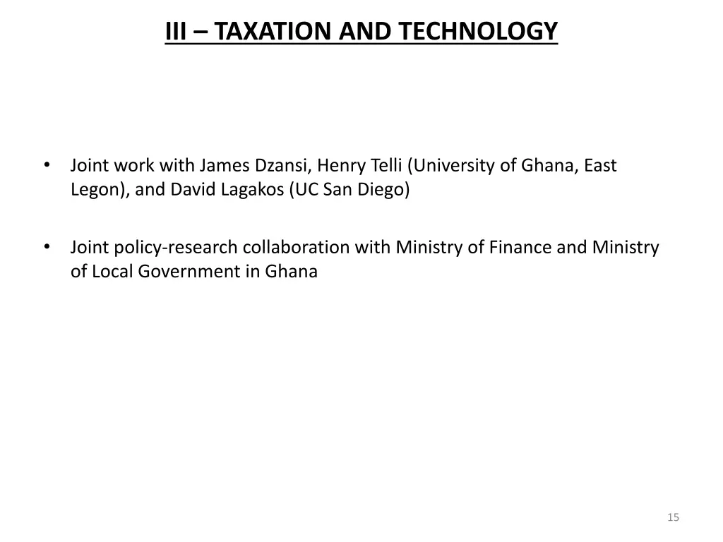 iii taxation and technology