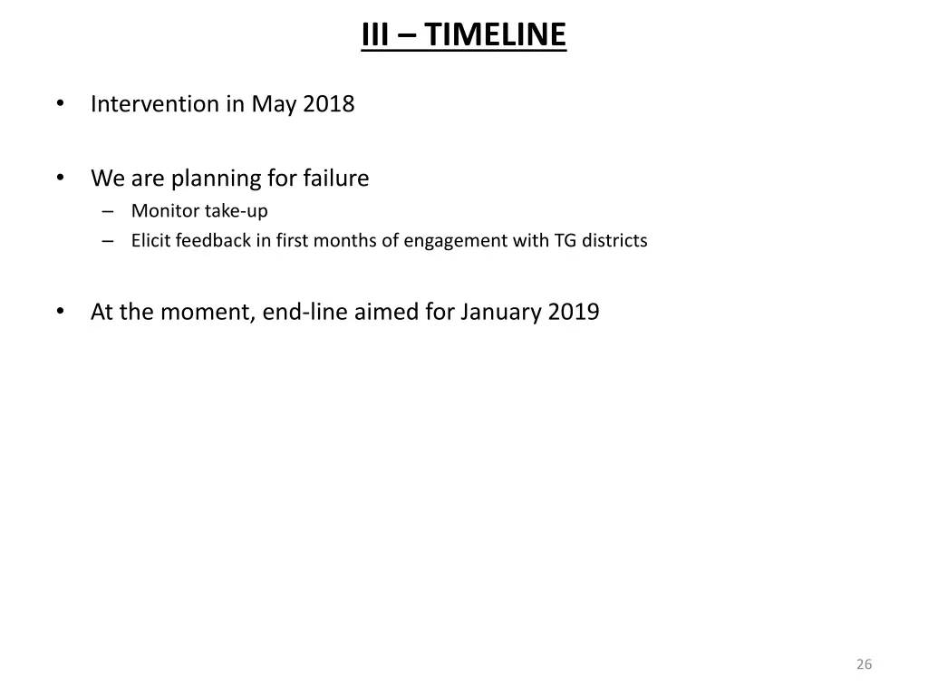 iii timeline