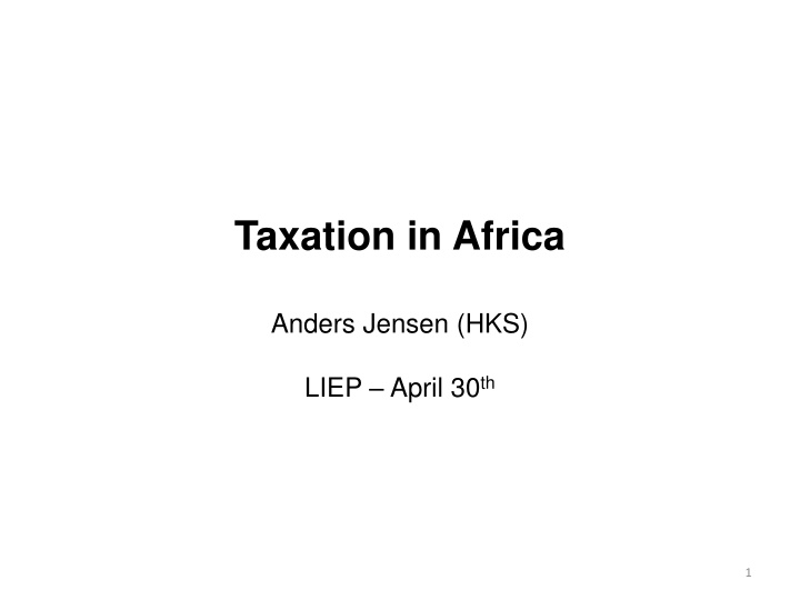 taxation in africa