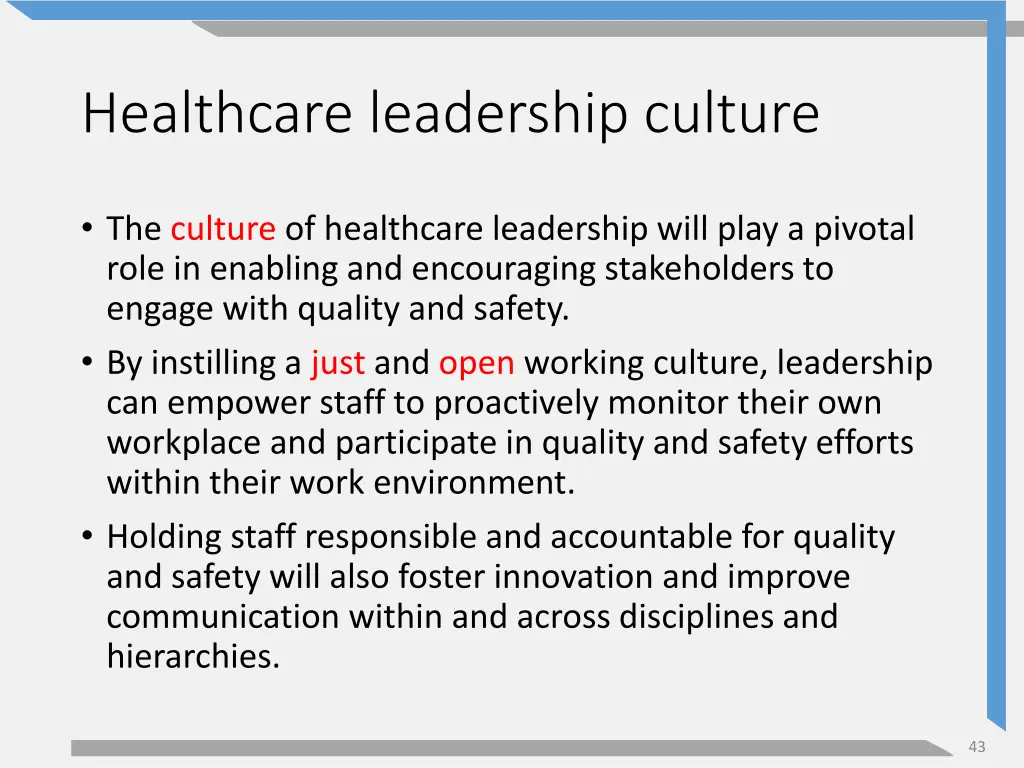 healthcare leadership culture