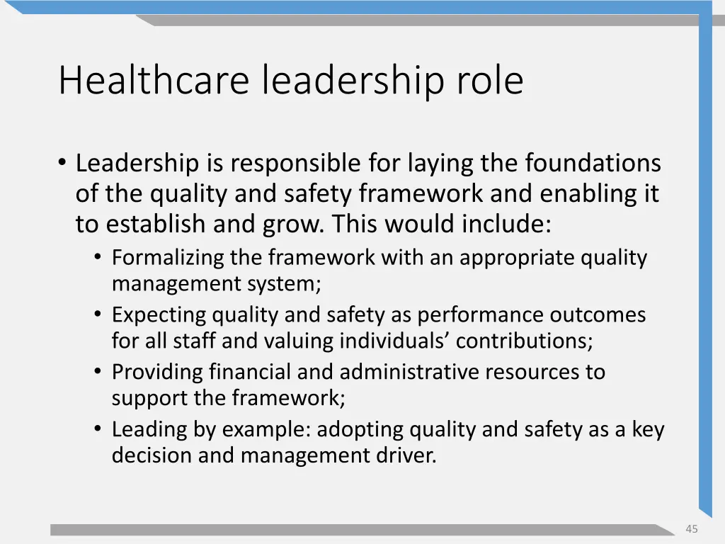 healthcare leadership role 1