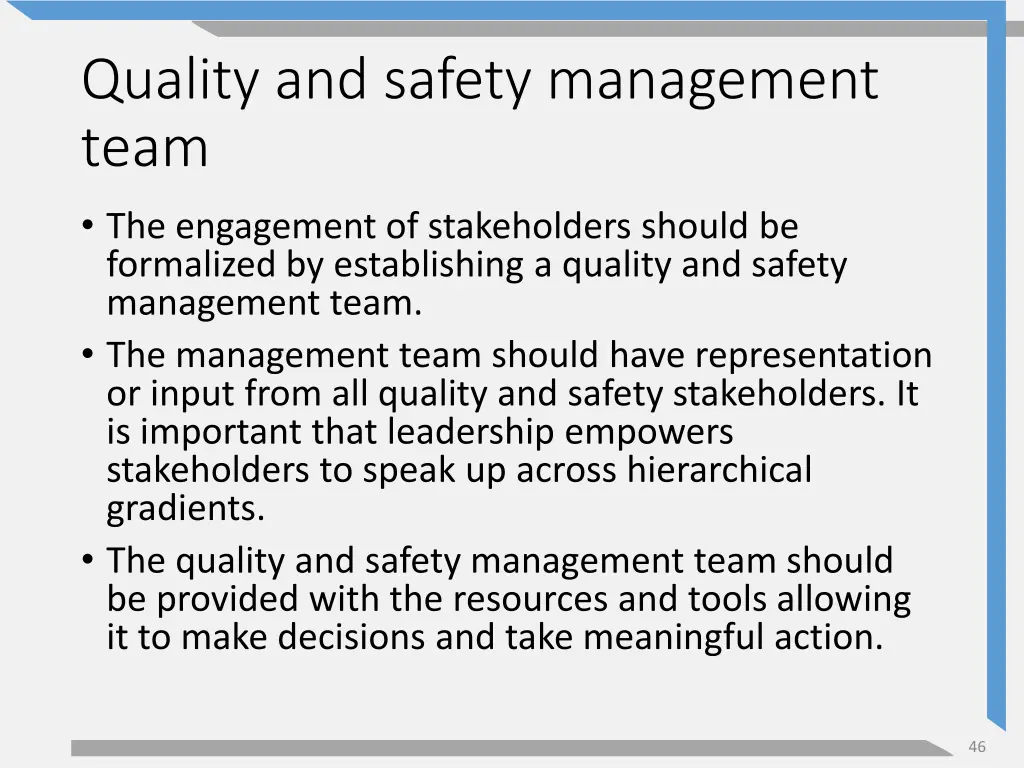 quality and safety management team