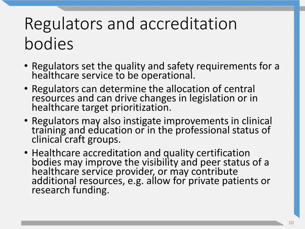 regulators and accreditation bodies regulators
