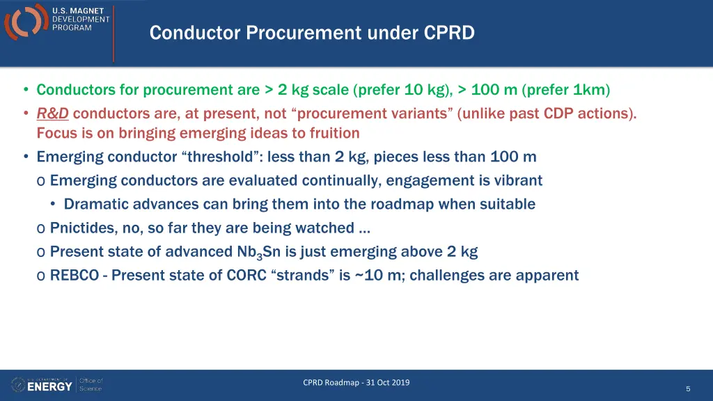 conductor procurement under cprd