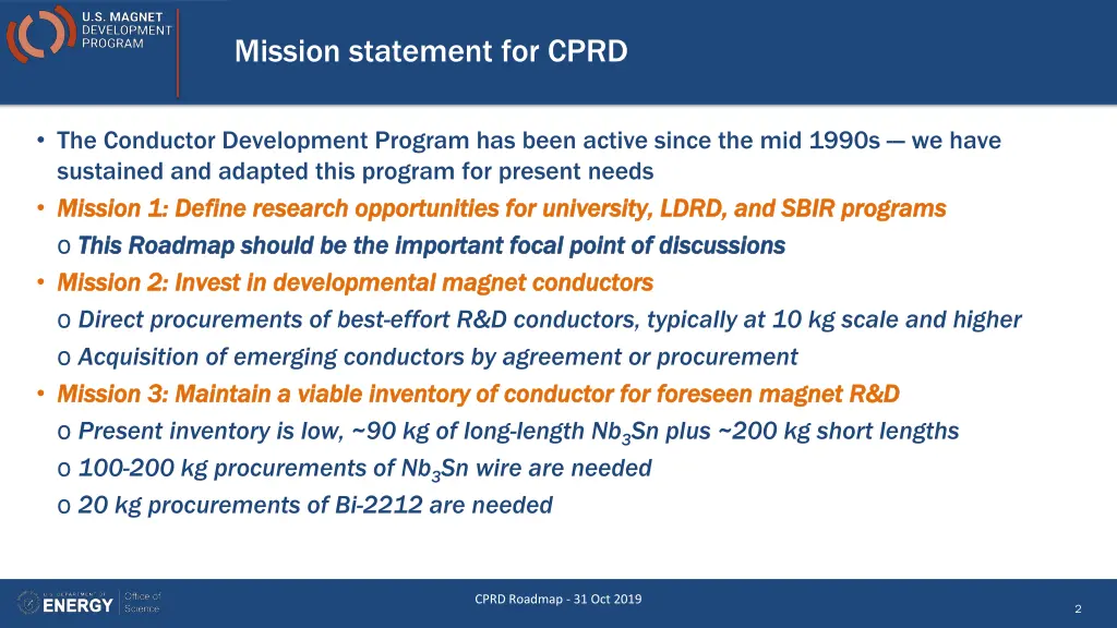 mission statement for cprd