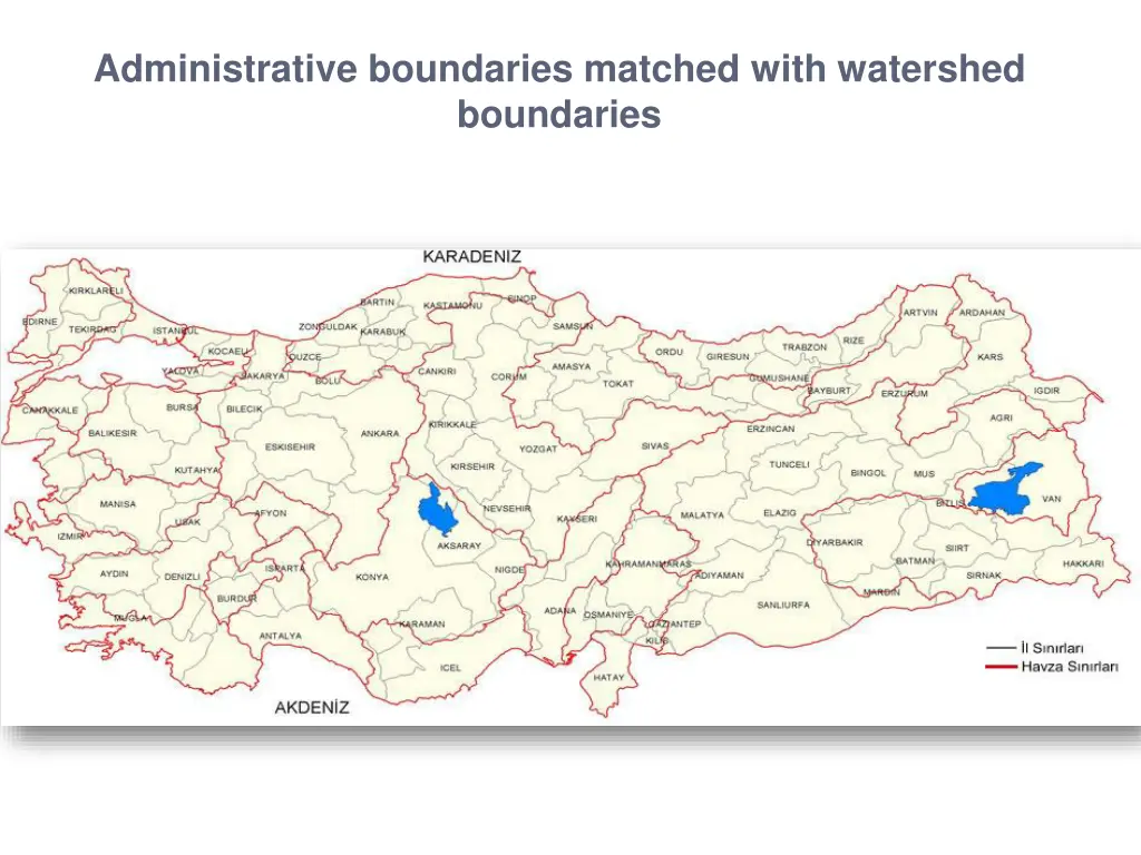 administrative boundaries matched with watershed