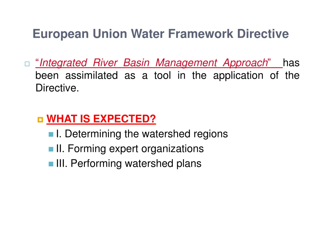 european union water framework directive