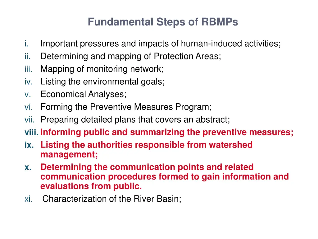 fundamental steps of rbmps