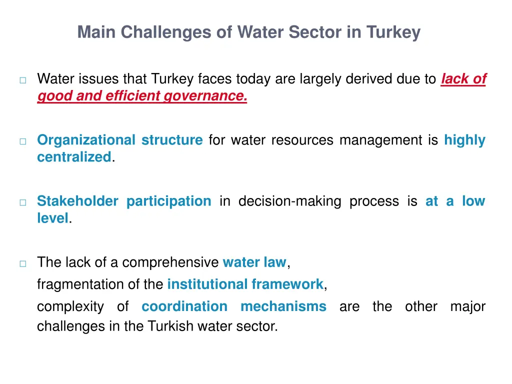 main challenges of water sector in turkey 1
