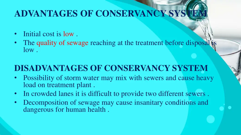 advantages of conservancy system