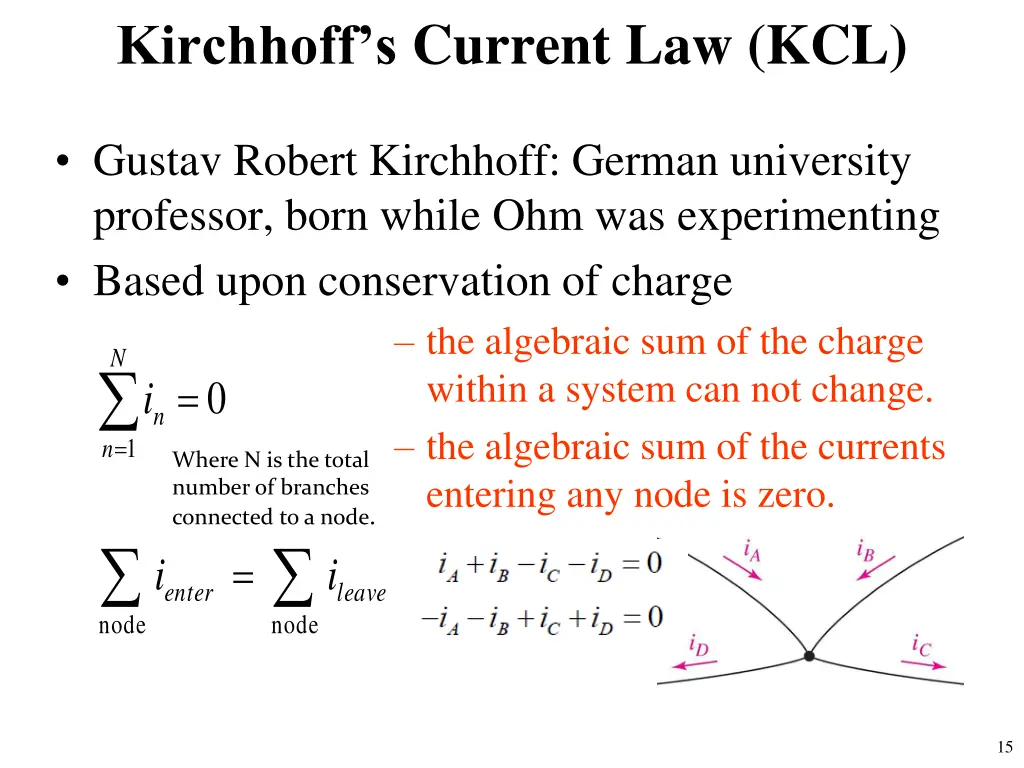 kirchhoff s current law kcl