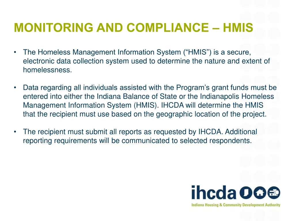 monitoring and compliance hmis