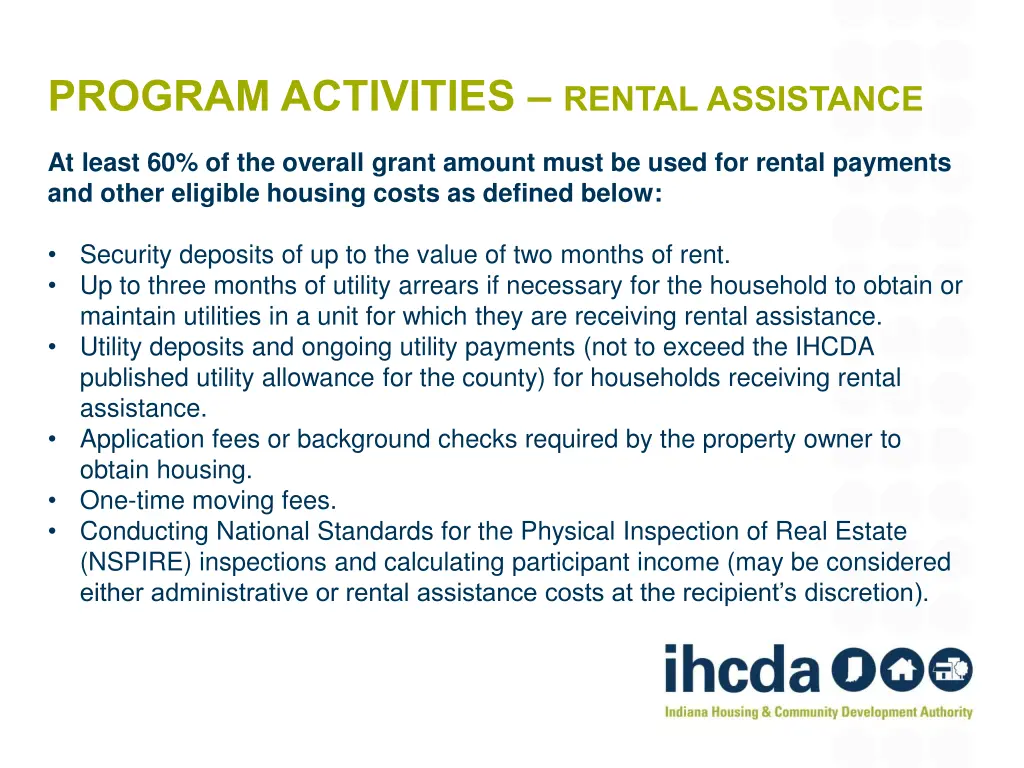 program activities rental assistance 1