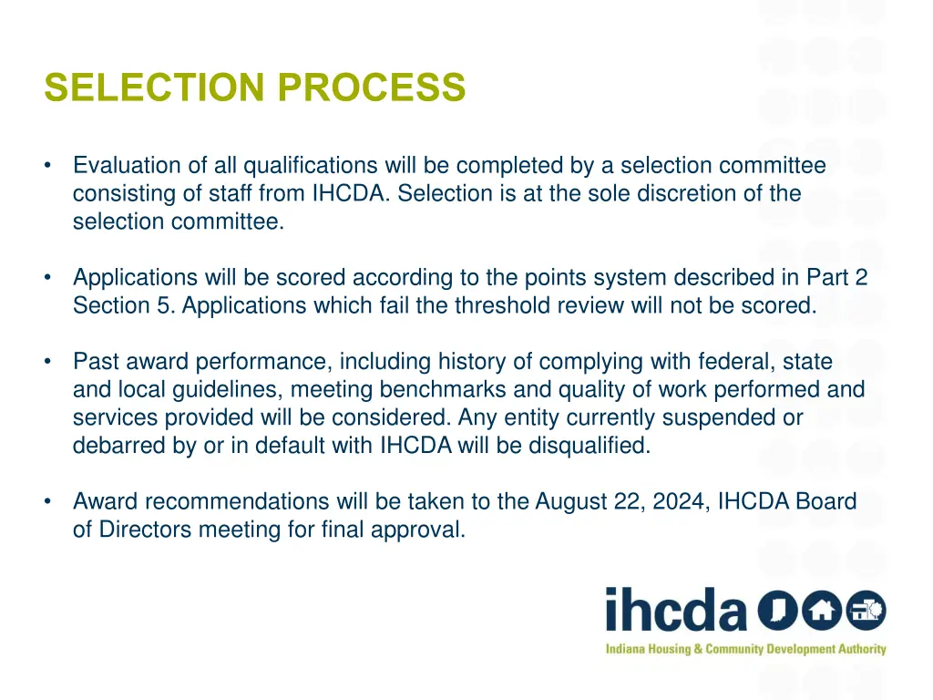 selection process