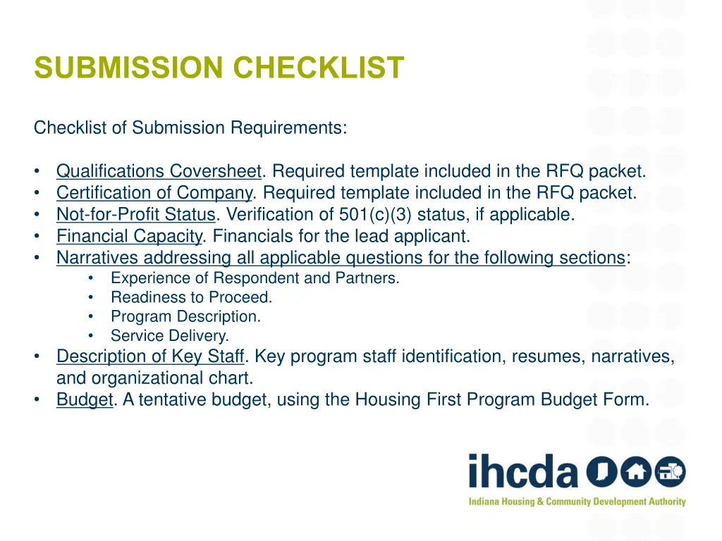 submission checklist