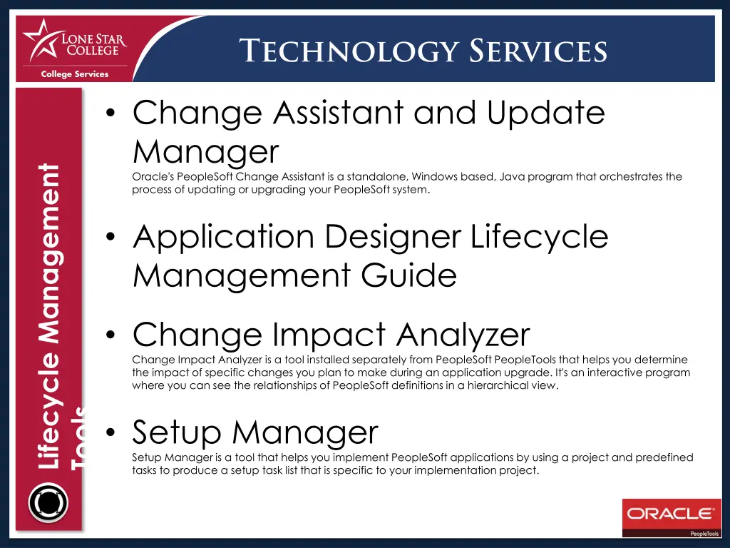 change assistant and update manager oracle