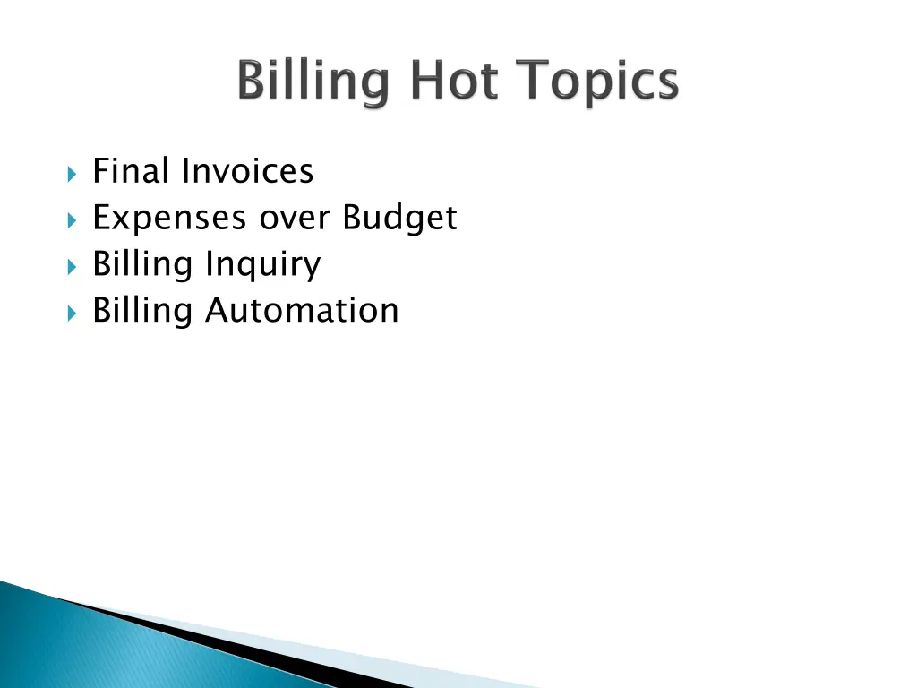 final invoices expenses over budget billing
