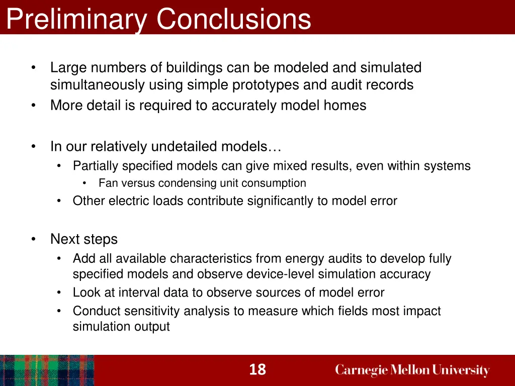 preliminary conclusions