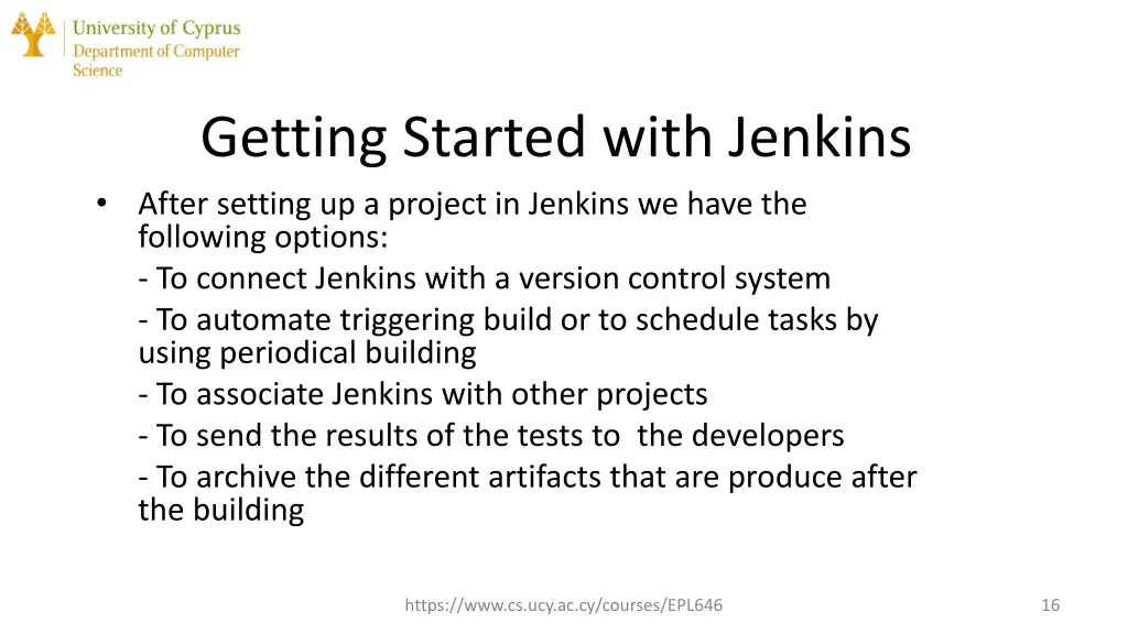 getting started with jenkins after setting