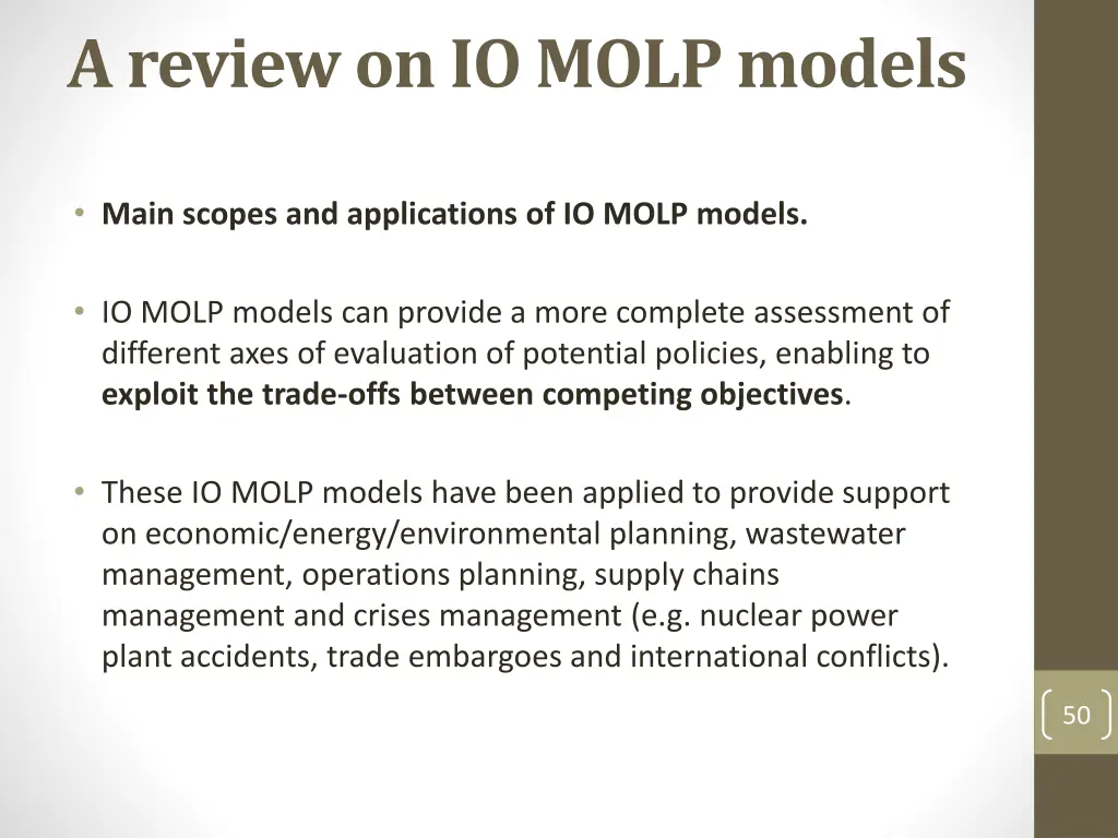 a review on io molp models 1