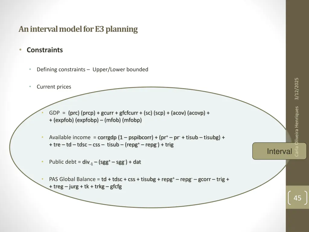 an interval model for e3 planning 2