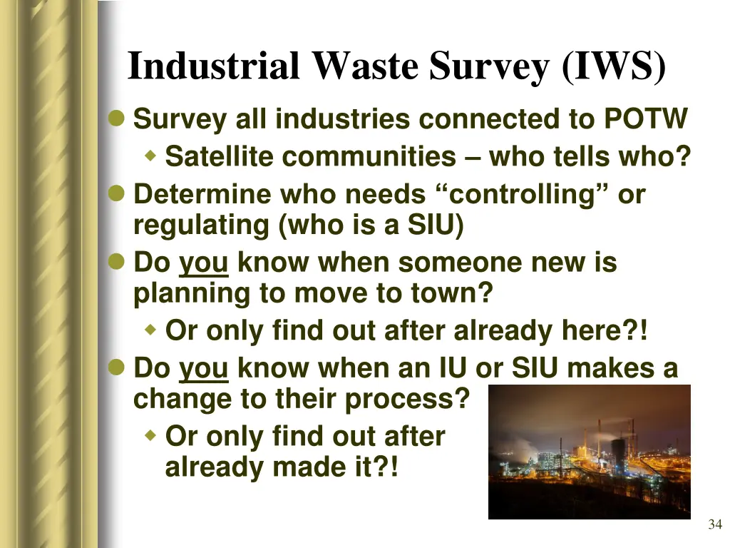 industrial waste survey iws survey all industries