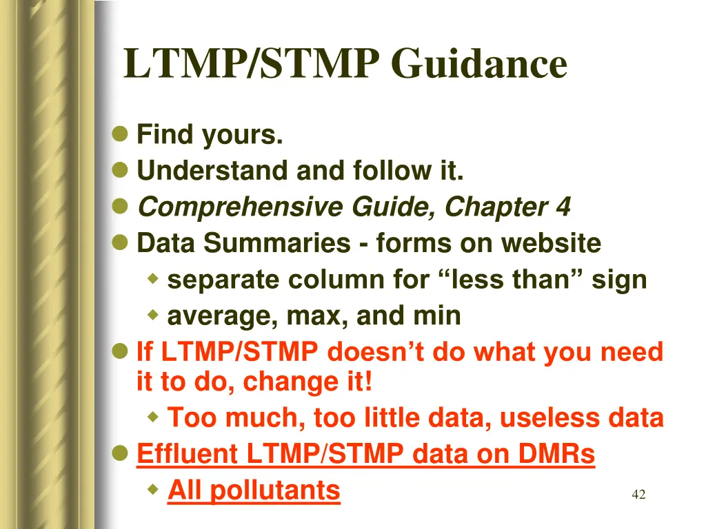 ltmp stmp guidance