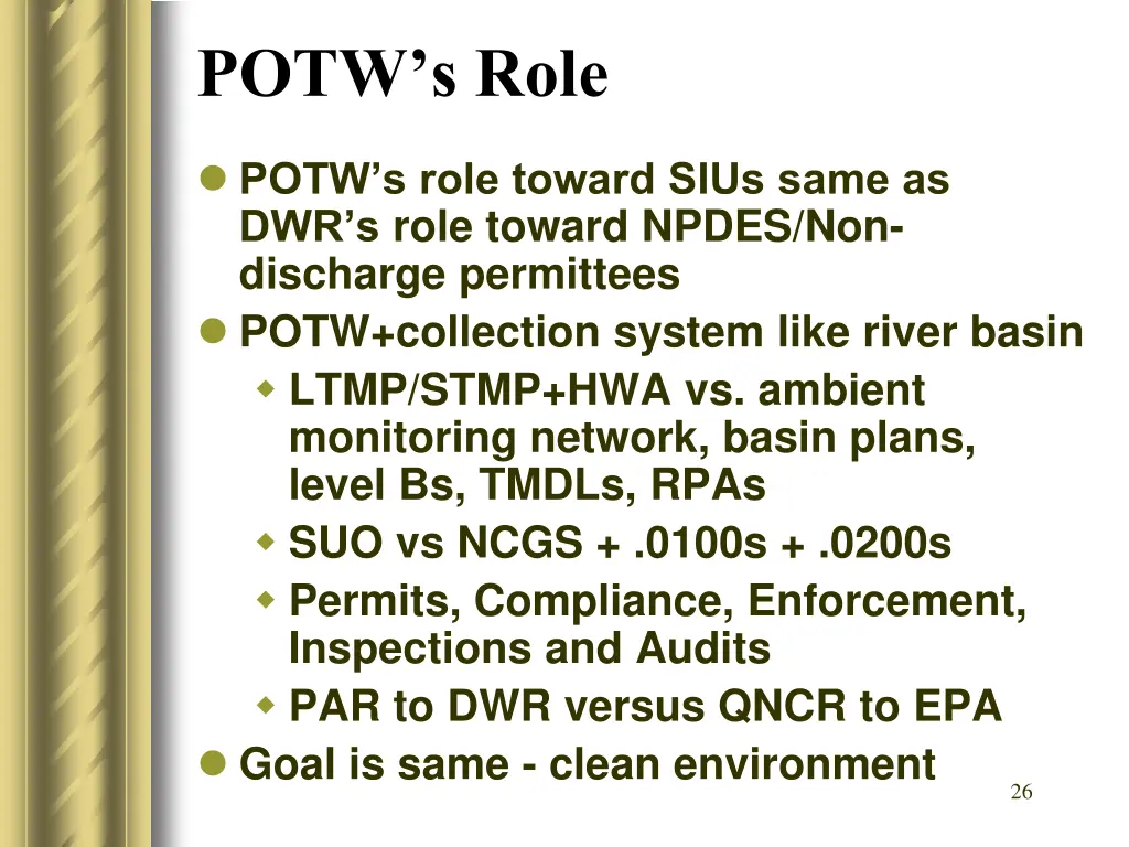potw s role